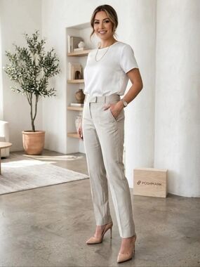 Hugo Boss Woman  Straight Leg Pants in Beige Size 6